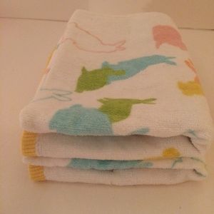 Easter Bunny Hand Towels Pastel Print 2 NEW